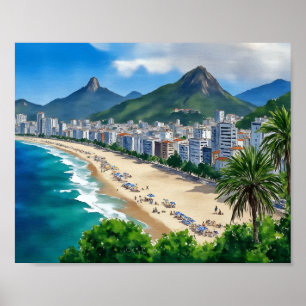 Póster Copacabana Beach Río Brazi