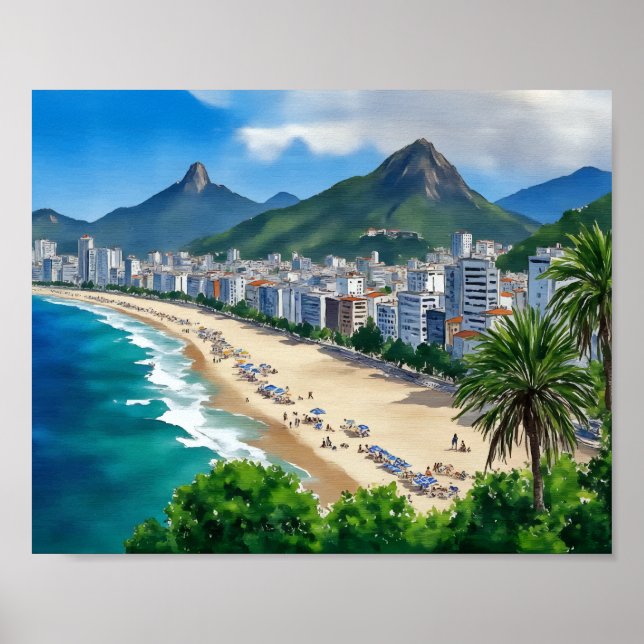 Póster Copacabana Beach Río Brazi (Frente)