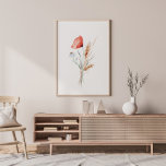 Póster Copas acuáticas y flores silvestres<br><div class="desc">Poppies acuarelas y Poster de flores silvestres</div>