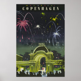 Póster Copenhagen Painting Denmark Travel Poster Danish A