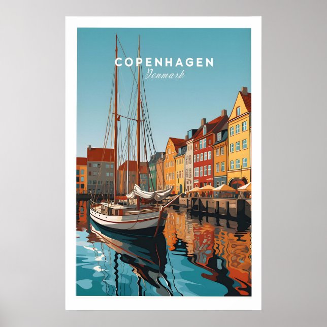 Póster Copenhagen Travel Poster Print 1 (Frente)