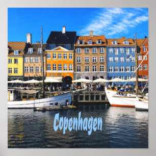 Póster Copenhague Capital Dinamarca Hogares del Canal Nyh