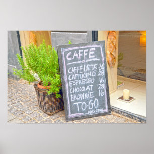 Póster Copenhague, Dinamarca, Letrero de Café