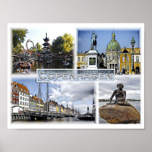 Póster Copenhague - Dinamarca - Mosaico -