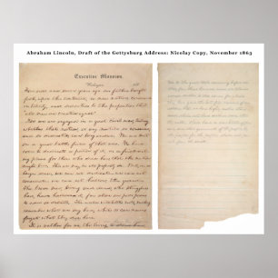 Póster Copia de Nicolay de la dirección de Gettysburg
