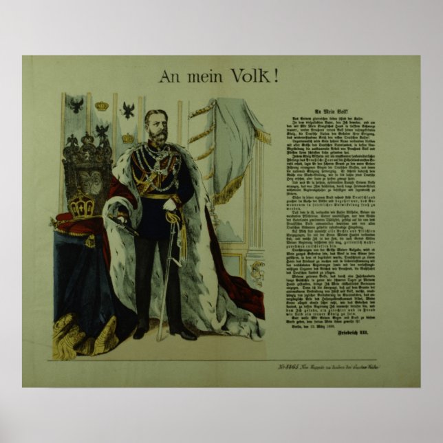 Póster Copia de una declaración de Frederick III (Frente)