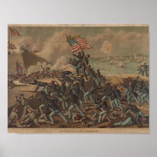 Póster Copia del antiguo asalto de Fort Wagner