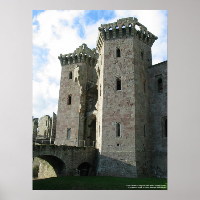 Póster Copia del castillo de Gatehouse Raglan 20263 (Frente)