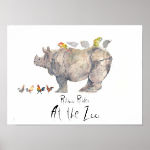 Póster Copia RHINO, Rhino Rides, en el zoológico