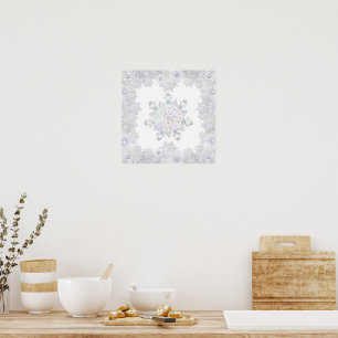 Póster Copo de nieve blanco