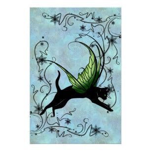 Póster Copo de nieve del gato cósmico