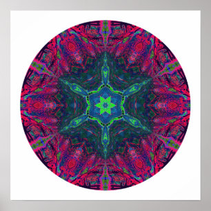 Póster Copo de nieve Kaleidoscópico Mandala 2