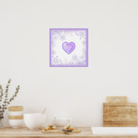 copo de nieve morado ligero y corazón brillante