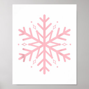 Póster Copo de nieve rosa