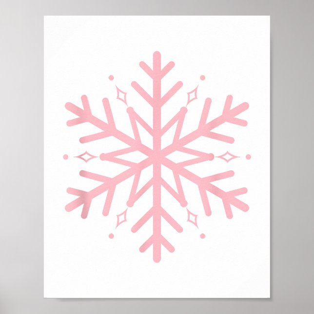 Póster Copo de nieve rosa (Frente)
