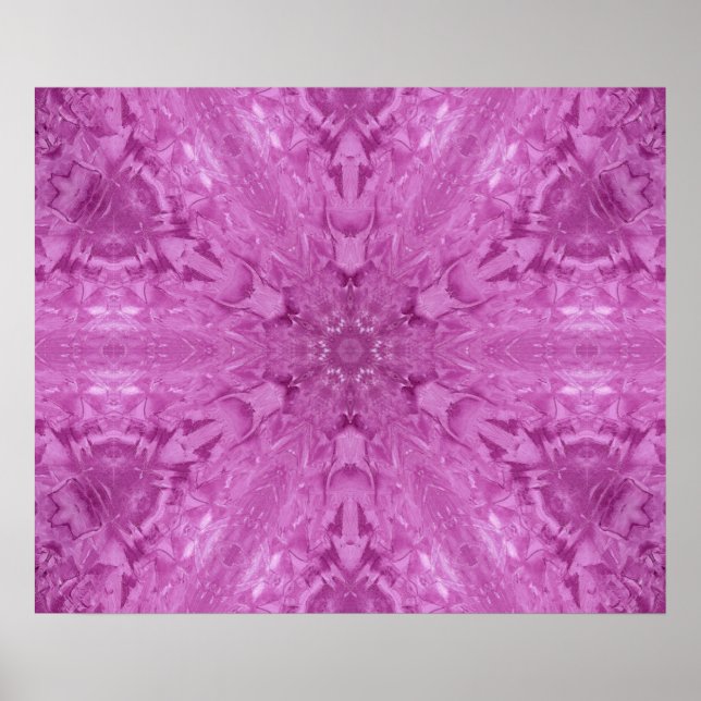 Póster Copo de nieve rosa Feminine Lace Kaleidoscope (Frente)