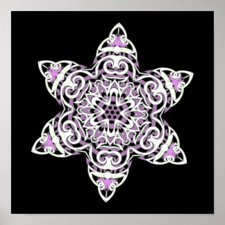 Póster Copo de nieve tribal intrincado