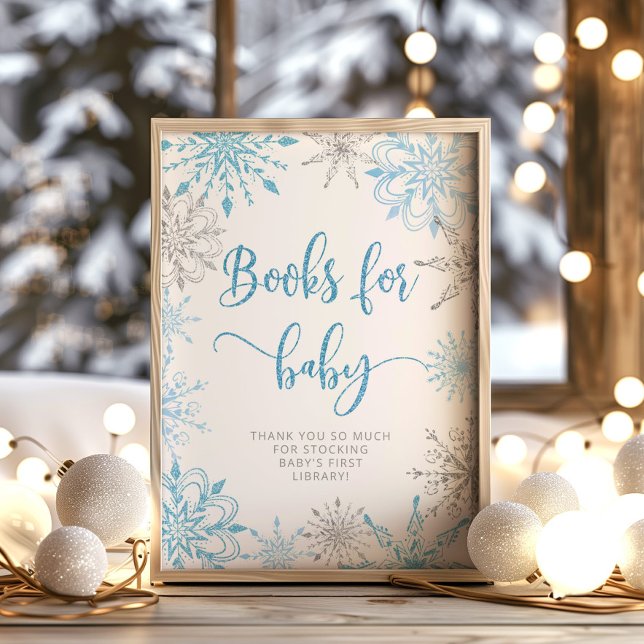 Póster Copos de nieve azul plateado Libros para bebé (Subido por el creador)