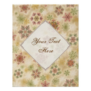 Póster Copos de nieve de estilo vintage con texto de Pers