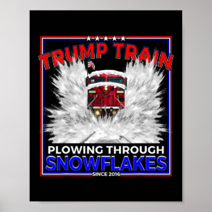 Póster ¡Copos de nieve para el presidente Trump! Tren Tru