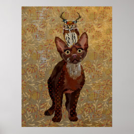 PÓSTER COPPER CAT & ANTLER OWL