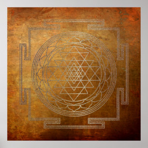 Póster Copper Sri Yantra - Poster