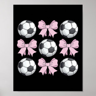 Póster Coqueta de fútbol lazo gráfico de fútbol lindo par