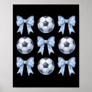 Póster Coqueta de Fútbol Toile Lazo Azul Mamá de Fútbol D