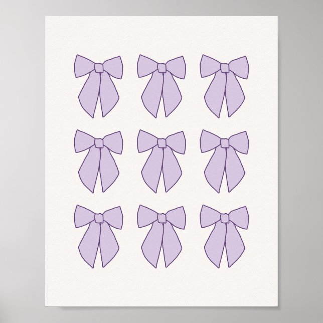 Póster Coqueta de Lazos de Lavanda (Frente)