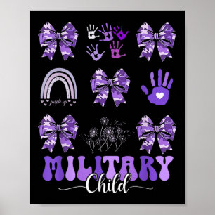 Póster Coqueta de niño militar dobla morado a niños camo 