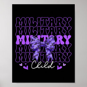 Póster Coqueta de niño militar dobla morado a niños camo 