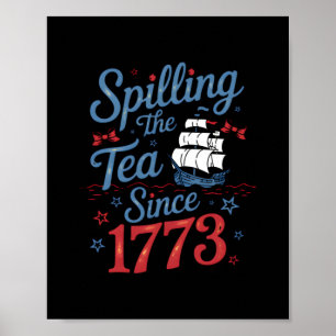 Póster Coqueta Derramando El Té Desde El 4 De Julio De 17
