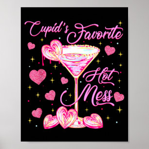 Póster Coqueta Desorden de Cupido Martini de San Valentín