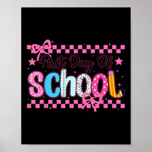 Póster Coqueta Primer Día De Colegio Preppy Regreso A Cla