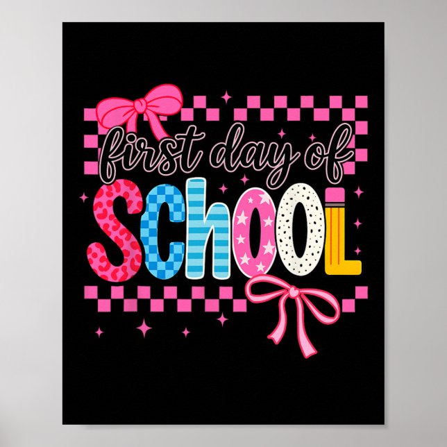 Póster Coqueta Primer Día de Escuela  (Frente)