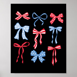 Póster Coqueta Rojo Blanco Y Azul Estadounidense Se Mezcl