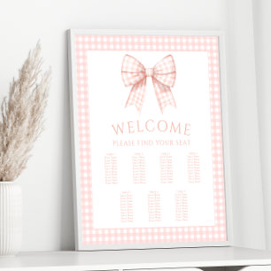 Póster Coqueta rosa Bow Bebé Chica Ducha Tabla de asiento