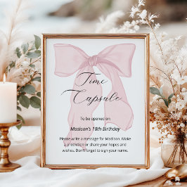 Póster Coqueta rosa Bow primera cápsula de cumpleaños