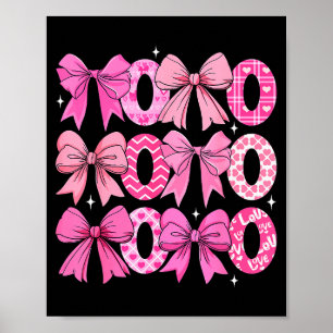 Póster Coqueta San Valentín Xoxo Lazo Divertido Corazones