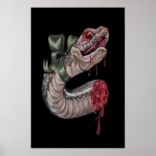 Póster Coqueta Serpiente Gótica con Lazo - 5x7 pulgadas a