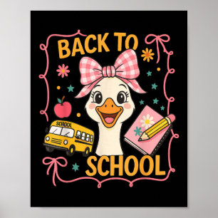 Póster Coqueta Tonta Gansa Maestra Prep Floral De vuelta