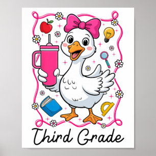 Póster Coqueta Tonta Gansa Niña De 3er Grado 1er Día De