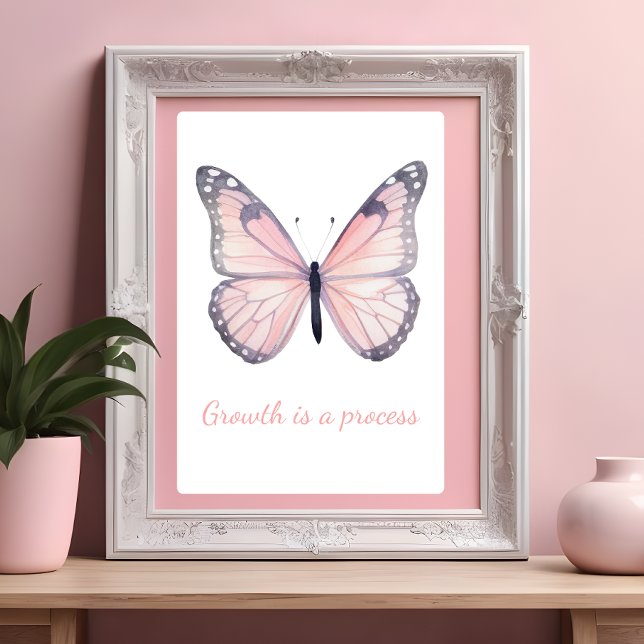 Póster Coquette Balletcore Poster de mariposa rosa ligero (Subido por el creador)
