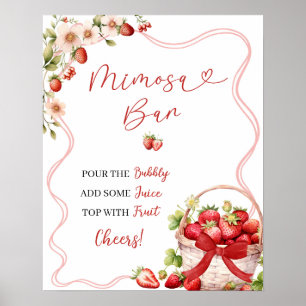 Póster Coquette Berry In Love Bridal Shower Mimosa Poster