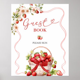 Póster Coquette Berry In Love Guest Book Fiesta Rótulo