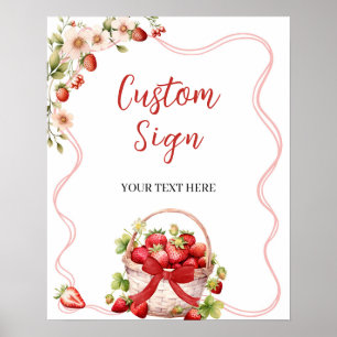 Póster Coquette Berry In Love Personalizado Rótulo Fiesta