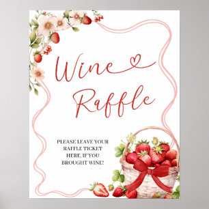Póster Coquette Berry In Love Wine Raffle Game Rótulo