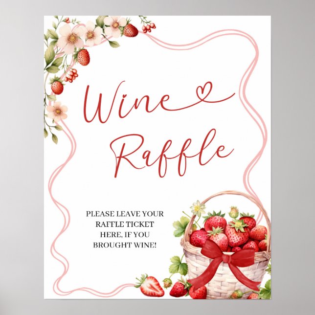 Póster Coquette Berry In Love Wine Raffle Game Rótulo (Frente)