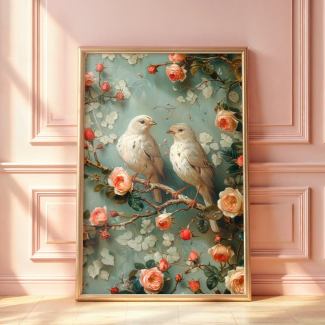 Póster Coquette Birds Floral (Subido por el creador)