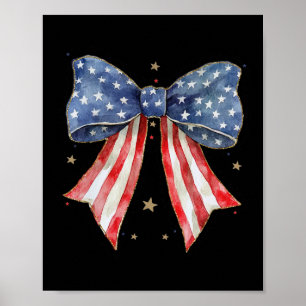 Póster Coquette Bow 4 De Julio Bandera De Ee.Uu. Dios Des